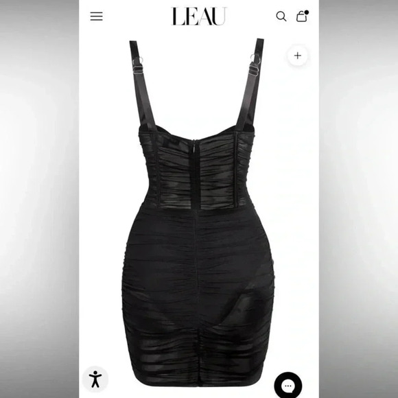 Leau NWT Sheer Stretch Bodice Corset Miami Mesh Mini Dress (Medium) - Picture 7 of 9